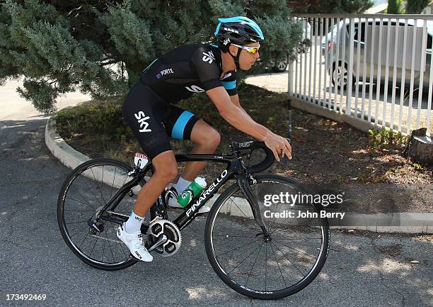 Richie Porte of Australia and Team Sky Procycling rides during the second rest day of the 2013 Tour de France on July 15, 2013 in Orange, Vaucluse,...