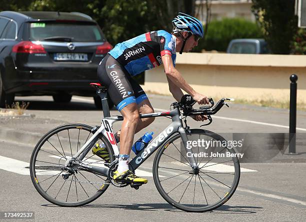 Daniel Martin of Ireland and Team Garmin-Sharp in action during the second rest day of the 2013 Tour de France on July 15, 2013 in Orange, Vaucluse,...