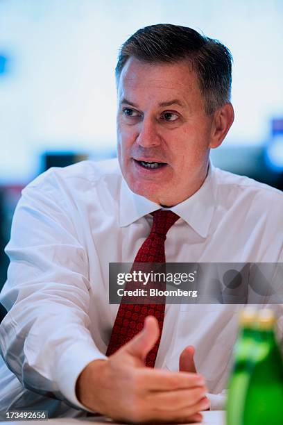 Tim Leiweke, chief executive officer of Maple Leaf Sports & Entertainment Ltd. , speaks during an interview in Toronto, Ontario, Canada, on Monday,...