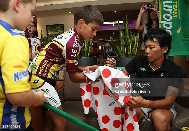 Yukiya Arashiro of Japan and Team Europcar during the second rest day of the 2013 Tour de France on July 15, 2013 in Avignon, Vaucluse, France.