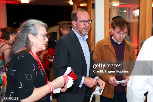 List Candidate Andrew Little arrives for a Labour Party election night event at Lower Hutt Events Centre on October 14, 2023 in Wellington, New...