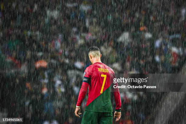 Cristiano Ronaldo of Portugal during the UEFA EURO 2024 European qualifier match between Portugal and Slovakia at Estadio do Dragao on October 13,...
