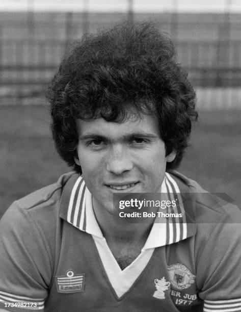 Chris McGrath of Manchester United at Old Trafford in Manchester, England, circa August 1977.