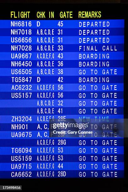 Airline Departure Board High-Res Stock Photo