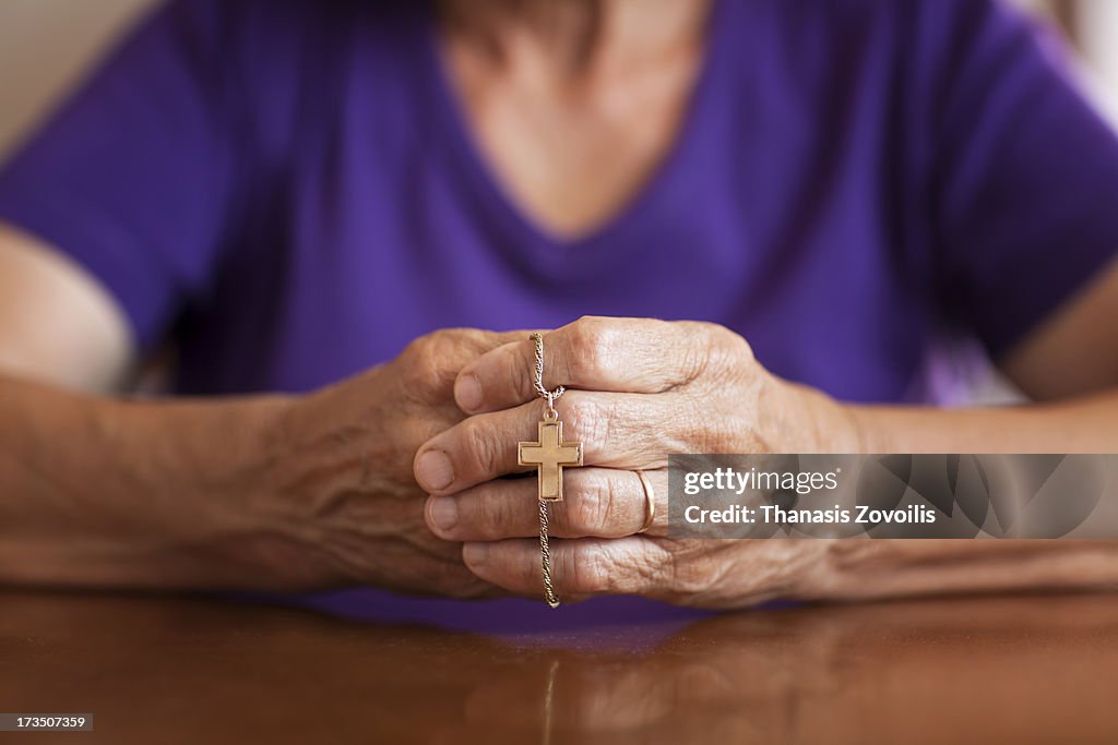 Hands of a senior woman