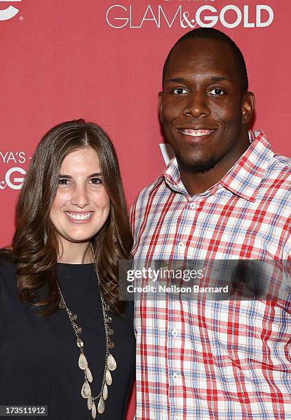 New York Giants player Kevin Boothe and wife Rosalie Boothe attend the WE tv screening for "Sanya's Glam & Gold" at The Gansevoort Park Ave on July...