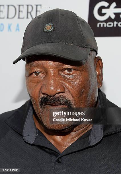 Former professional football player and actor Jim Brown attends The 4th annual Alex Thomas Celebrity Golf Classic presented by Belvedere at Mountain...