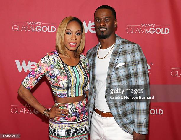 Track and field athlete and TV personality Sanya Richards-Ross and her husband New York Giants player Aaron Ross attend the WE tv screening for...