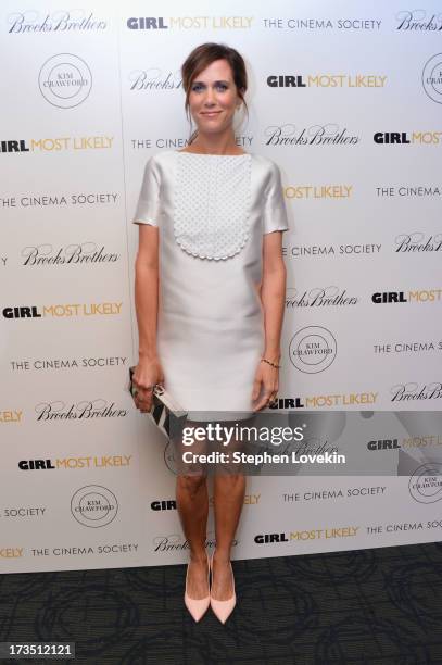 Actress Kristen Wiig attends the screening of Lionsgate and Roadside Attractions' "Girl Most Likely" hosted by The Cinema Society & Brooks Brothers...