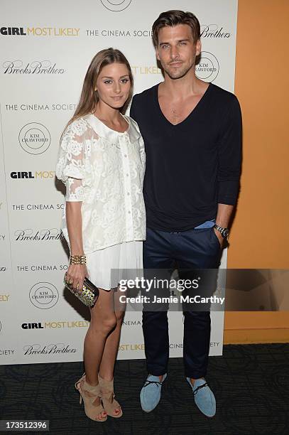 Personality Olivia Palermo and model Johannes Huebl attend the screening of Lionsgate and Roadside Attractions' "Girl Most Likely" hosted by The...