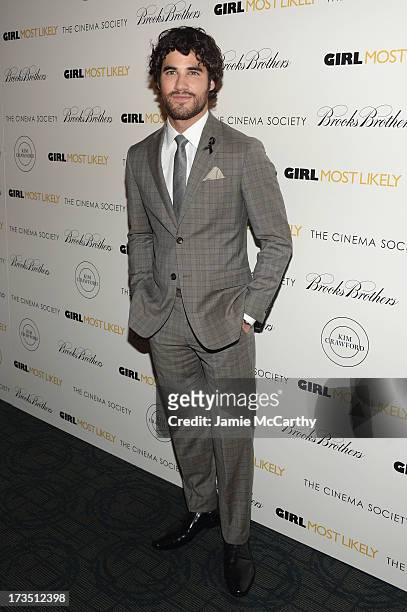 Actor Darren Criss attends the screening of Lionsgate and Roadside Attractions' "Girl Most Likely" hosted by The Cinema Society & Brooks Brothers at...