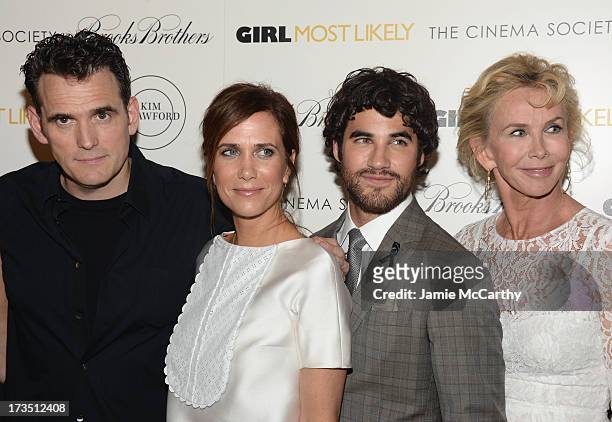 Matt Dillon, Kristen Wiig, Darren Criss and Trudie Styler attend the screening of Lionsgate and Roadside Attractions' "Girl Most Likely" hosted by...