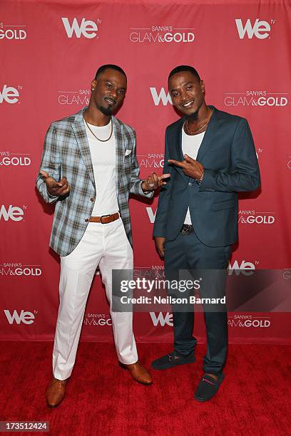 New York Giants player Aaron Ross and SG&G cast member Tyrell Gatewood attend the WE tv screening for "Sanya's Glam & Gold" at The Gansevoort Park...