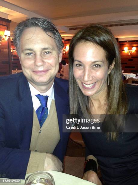 DuJour Media Founder Jason Binn and Jane Hertzmark Hudis of Este Lauder pose circa May 2013 in New York City.