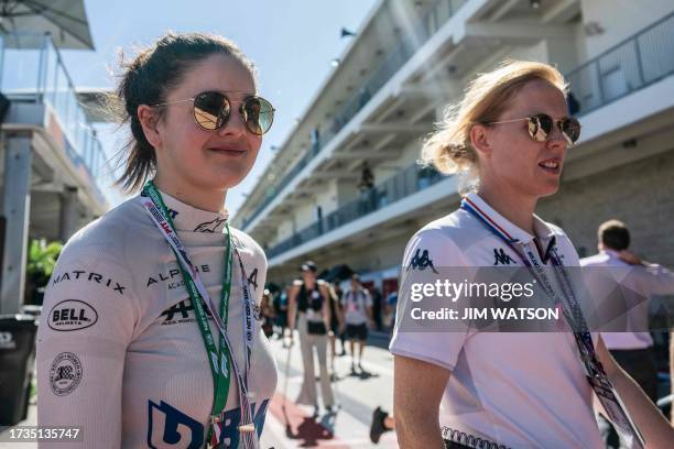 Abbi Pulling of Britain walks in the Paddock after practice for the F1 Academy Series Round 7:Austin at Circuit of The Americas on October 20, 2023...