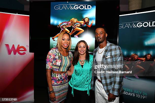 Track and field athlete and TV personality Sanya Richards-Ross, her husband New York Giants player Aaron Ross and Senior Vice President of Production...