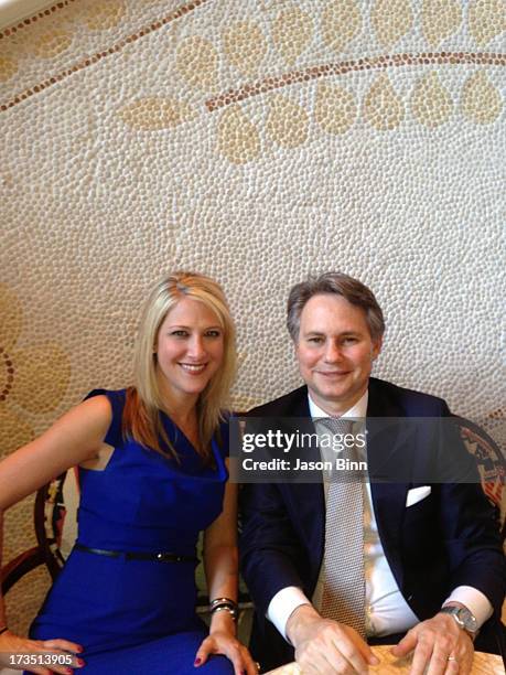 Judy Stone and DuJour Media Founder Jason Binn pose circa May 2013 in New York City.