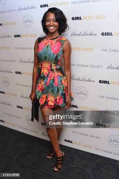 Actress Nichole Galicia attends the screening of Lionsgate and Roadside Attractions' "Girl Most Likely" hosted by The Cinema Society & Brooks...
