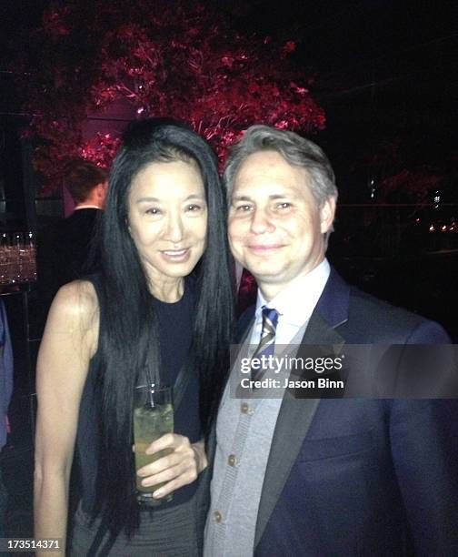 Designer Vera Wang and DuJour Media Founder Jason Binn pose circa May 2013 in New York City.