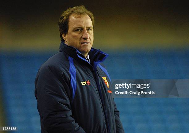 Watford manager Ray Lewington during the Nationwide League Division One match between Millwall and Watford held on January 11, 2003 at The New Den,...