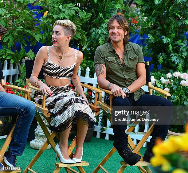 Miley Cyrus and Keith Urban visit ABC's "Good Morning America" on July 15, 2013 in New York, United States.