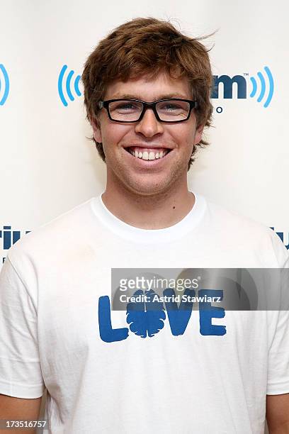 Snowboarding champion Kevin Pearce, subject of the HBO Documentaries Film "The Crash Reel," visits the SiriusXM Studios on July 11, 2013 in New York...