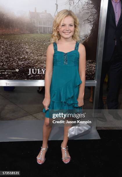 Actress Kyla Deaver attends the premiere of Warner Bros. "The Conjuring" at ArcLight Cinemas Cinerama Dome on July 15, 2013 in Hollywood, California.