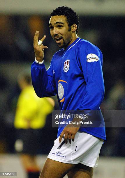 Paul Ifill of Millwall celebrates scoring the third goal during the Nationwide League Division One match between Millwall and Watford held on January...