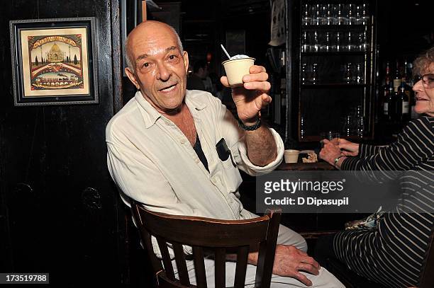 Actor Mark Margolis eats Ample Hills Creamery ice cream during the Glass Eye Pix "Beneath" Premiere Event - After Party at Oliver's City Tavern on...