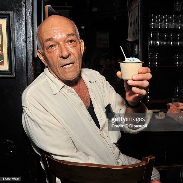 Actor Mark Margolis eats Ample Hills Creamery ice cream during the Glass Eye Pix "Beneath" Premiere Event - After Party at Oliver's City Tavern on...