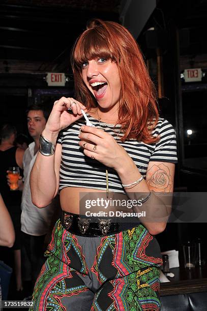 Lauren Hanson eats Ample Hills Creamery ice cream during the Glass Eye Pix "Beneath" Premiere Event - After Party at Oliver's City Tavern on July 15,...