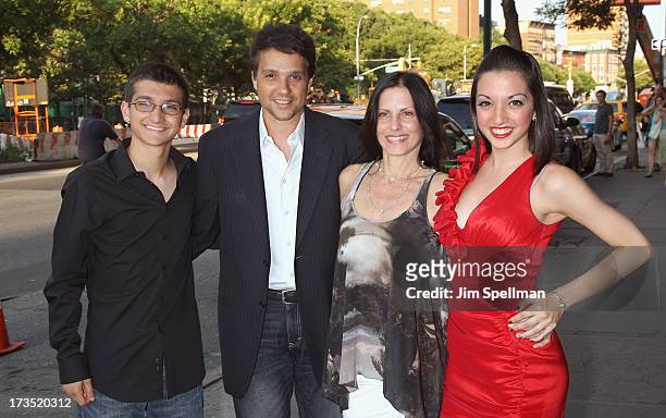 Daniel Macchio, actor Ralph Macchio, Phyllis Fierro and actress Julia Macchio attend the Lionsgate And Roadside Attractions With The Cinema Society...