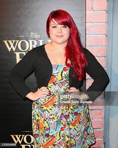 Melissa Bergland arrives for 'The World's End' Australian premiere at Hoyts Melbourne Central on July 16, 2013 in Melbourne, Australia.