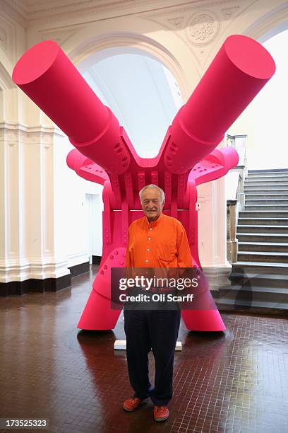 Architect Lord Rogers of Riverside attends the opening of his exhibition 'Richard Rogers RA: Inside Out' at the Royal Academy of Arts on July 16,...