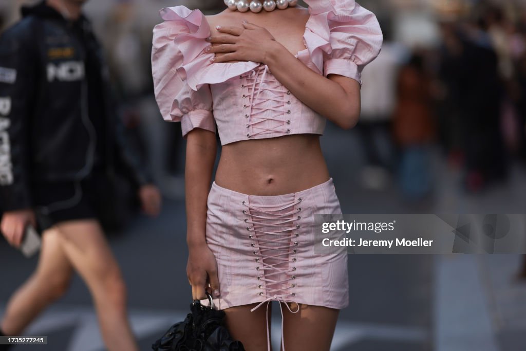 Street Style - Paris Fashion Week - Womenswear Spring/Summer 2024 - Day Five