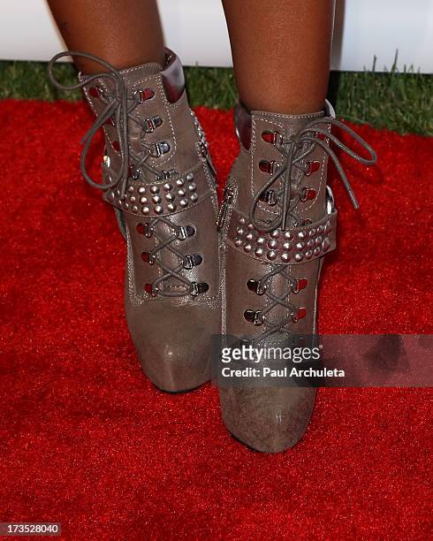 Actress Porscha Coleman attends the 8th annual BTE All-Star Celebrity Kickoff Party at The Playboy Mansion on July 15, 2013 in Beverly Hills,...