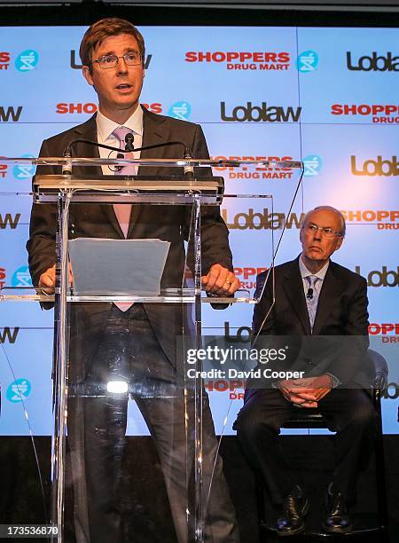 Press conference to announce that Loblaw Companies Limited is to acquire Shoppers Drug Mart Corporation for $12.4 billion in cash and stock. Galen G....