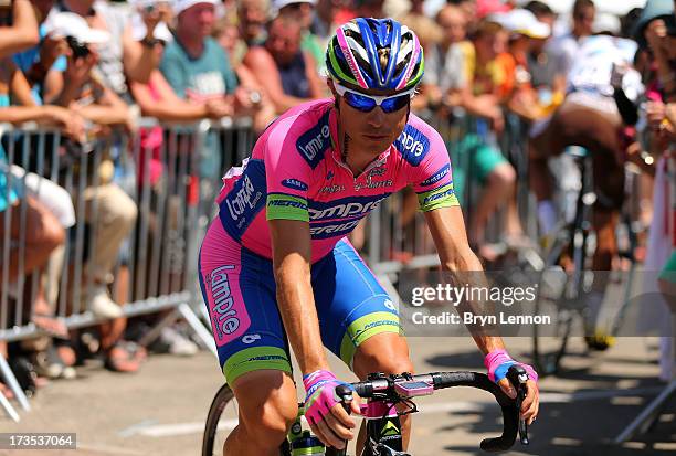 Damiano Cunego of Italy and Lampre-Merida looks on ahead of stage sixteen of the 2013 Tour de France, a 168KM road stage from Vaison-la-Romaine to...
