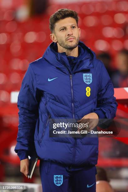 Adam Lallana, coach for England U21, during the UEFA U21 EURO Qualifier match between England and Serbia at City Ground on October 12, 2023 in...