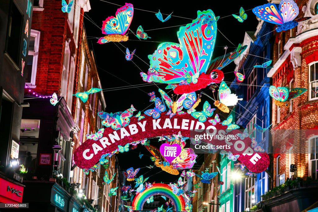 Carnaby Street at Christmas in London, UK