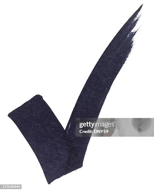 check mark made with a wide tip marker pen - check mark stock pictures, royalty-free photos & images
