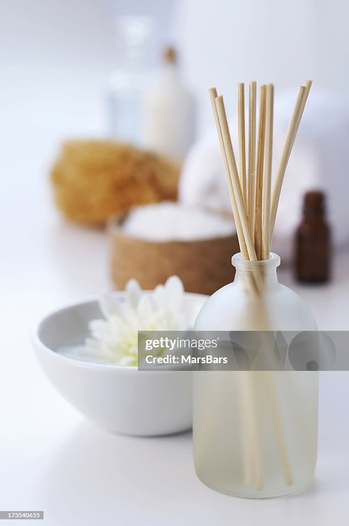 Spa aromatherapy on white