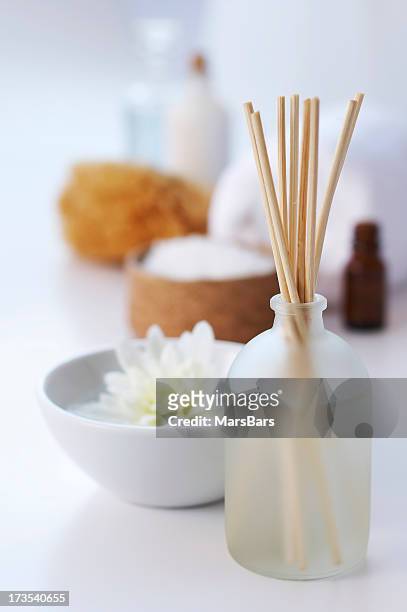 spa aromatherapy on white - luftfräschare bildbanksfoton och bilder