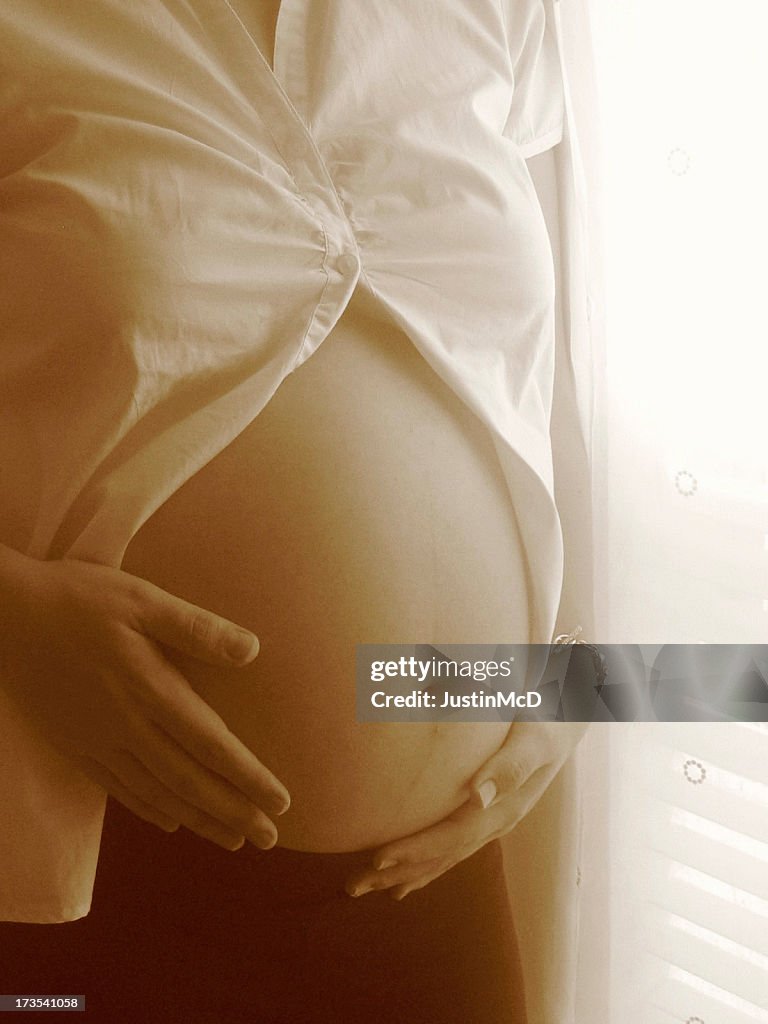 Pregnant Belly Sepia