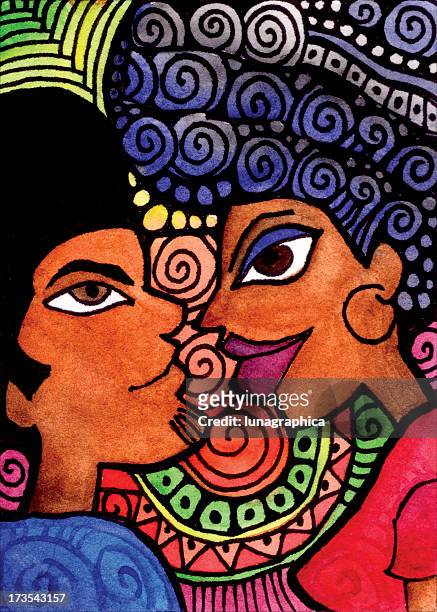 illustrations, cliparts, dessins animés et icônes de couple de reggae - coiffure afro