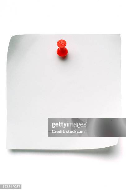 white post-it note with push pin - push pin 個照片及圖片檔