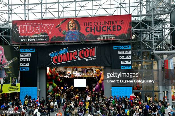 View of the crowds during New York Comic Con 2023 - Day 3 at Javits Center on October 14, 2023 in New York City.