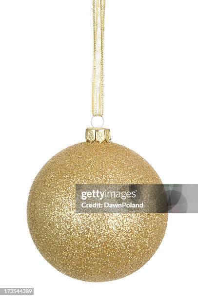 gold glitter bauble (xl) - christmas bauble stock pictures, royalty-free photos & images