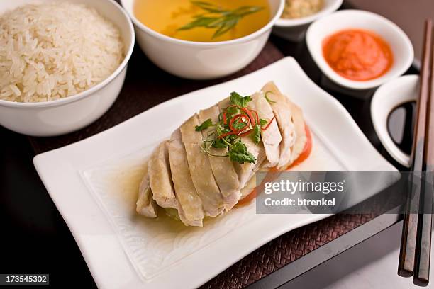 hainanese chicken - steamed stock pictures, royalty-free photos & images