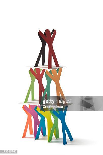 pyramid of people - prop stock pictures, royalty-free photos & images